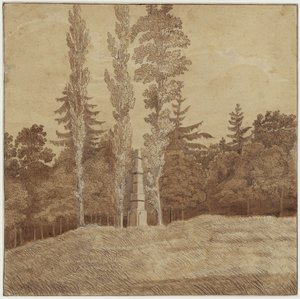 Waldlichtung mit Obelisk im Seifersdorfer Tal von Caspar David Friedrich