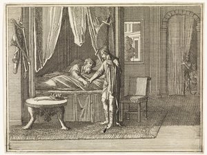 David gibt Salomo auf seinem Sterbebett seine letzten Ermahnungen von Caspar Luyken