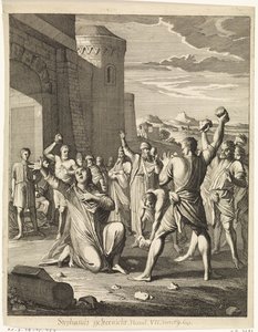 Steinigung des Stephanus vor den Toren Jerusalems von Caspar Luyken