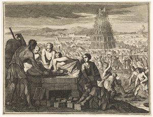 Herstellung von Steinen für den Turm von Babel von Caspar Luyken