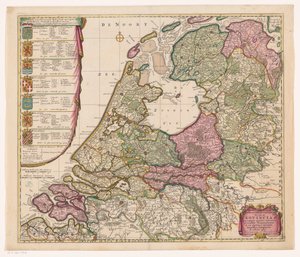 Karte der Republik der Sieben Vereinigten Niederlande von Caspar Specht (possibly)