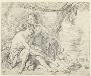 Hirtin krönt einen Hirten mit einem Lorbeerkranz von Casper Casteleyn (attributed to)