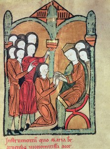 Die Gräfin von Bearn schwört Alfonso II. von Aragon Treue, aus dem Manuskript 