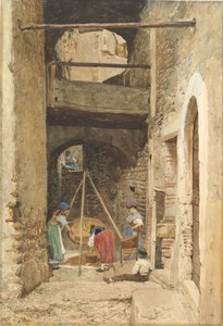 Italienischer Innenhof und Figuren, 1843-1921