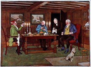 Kenner genießen ein Glas Portwein von Cecil Charles Windsor Aldin