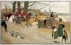 Gravur von Cecil Aldin, England. Sammlung Teil