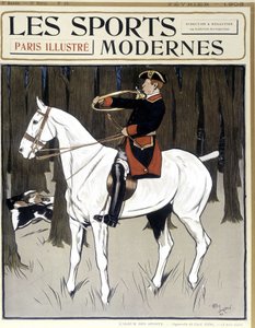 Jagd (ein Mann zu Pferd ermutigt Hunde) Titelblatt Modern Sports 02/1906