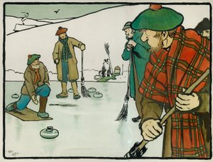 Alte englische Sportarten und Spiele: Curling von Cecil Charles Windsor Aldin