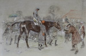 Den Gewinner führen, während die Buchmacher jubelten, ca. 1920-25 von Cecil Charles Windsor Aldin