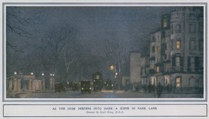 Wenn die Dämmerung in die Dunkelheit übergeht - eine Szene in der Park Lane