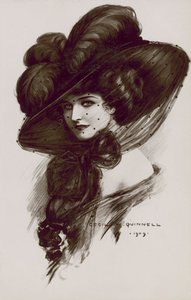 Frau mit einem edwardianischen Hut