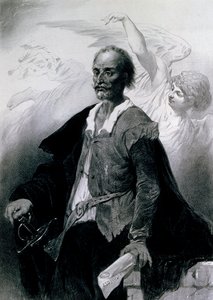 Porträt von Miguel de Cervantes Saavedra von Celestin Francois Nanteuil