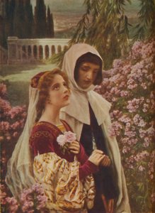 Dante Alighieri - Dante und Beatrice im Garten