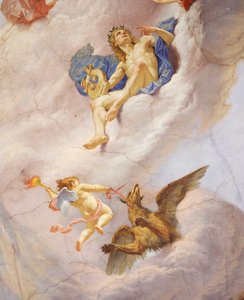 Detail aus Allegorie Italiens, Fresko von Cesare Mariani, Decke, Saal der Mehrheit, Palazzo delle Finanze, Rom