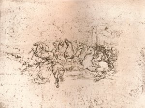 Kopie eines Teils des Cartoons der Schlacht von Anghiari, um 1505-1523, 1883 von Cesare da Sesto