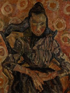 Frau auf einem Stuhl sitzend, ca. 1917-18