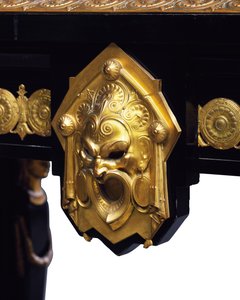 Napoleon III Tisch, entworfen von Jean Brandely, Marketerie von E. Varlot, Paris, ca. 1850-75 von Charles Guillaume Diehl