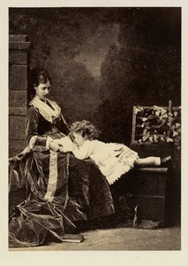 Maria Fjodorowna (Dagmar von Dänemark) (1847-1928) und ihr Sohn, der Zarewitsch Nikolaus Alexandrowitsch (Nikolaus II.) von Charles Bergamasco