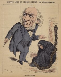 Kleine Feile und große Kette (kolorierte Gravur) von Charles (after) Gilbert Martin