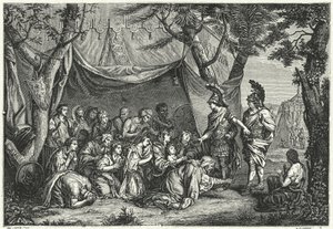 Die Königinnen von Persien zu Füßen Alexanders (Stich) von Charles (after) Le Brun