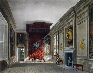 Besprechungsraum des Königs, Gravur von Thomas Sutherland, basierend auf einem Entwurf von Charles Wild, aus The History of the Royal Residences