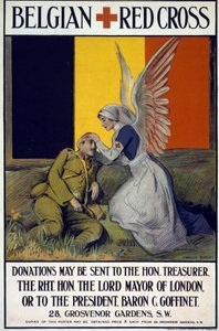 Fundraising-Poster für das Belgische Rote Kreuz, veröffentlicht 1914-18
