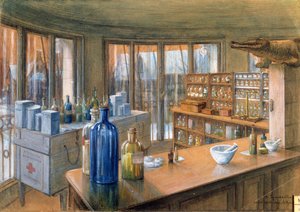 Die Apotheke des niederländischen Militärkrankenhauses in Paris, 1917 von Charles Andre Igounet de Villers