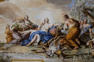 Ruhe der Diana unter den Nymphen (Il riposo di Diana tra le Ninfe), Fresko von Charles André van Loo
