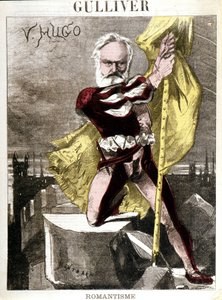 Karikatur von Victor Hugo von Georges Montbard (1841-1905). „Gulliver - Romantik“