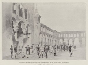Der deutsche Kaiser besucht die Ruinen und den Wiederaufbau der Großen Moschee in Damaskus von Charles Auguste Loye
