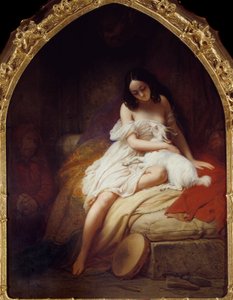 Esmeralda. Darstellung der Figur aus „Notre Dame de Paris“ von Victor Hugo (1802-1885). Gemälde von Charle Auguste Steuben (1788-1856) 1839 von Charles Auguste Steuben