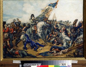 Napoleon I. in der Schlacht von Waterloo am 18. Juni 1815 von Charles Auguste Steuben
