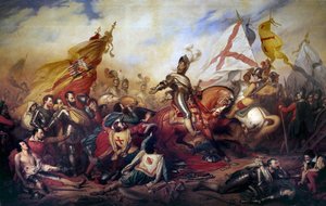 Religionskriege (1562-1598): König Heinrich IV. von Frankreich in der Schlacht von Ivry am 14. März 1590 (Detail) von Charles Auguste Steuben