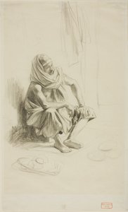 Sitzender Araber von Charles Bargue