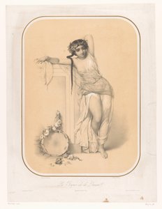 Venus fühlt an der Pfeilspitze von Cupido