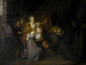 Abschied von Ludwig XVI. durch seine Familie im Temple, 20. Januar 1793 von Charles Benazech