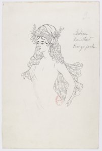 Holmès - La montagne noire - Kostümentwürfe von Charles Bianchini - 03(b). Ledieu, Bouillard, Reingspach, (choeur dames) von Charles Bianchini
