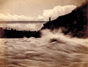 Die Stromschnellen, unterhalb der Hängebrücke von Charles Bierstadt