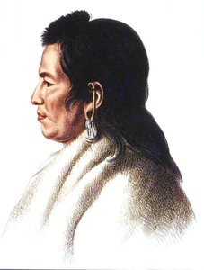 Shahaka (Großer Weißer) Häuptling der Mandan (Farblithografie) von Charles Bird (after) King