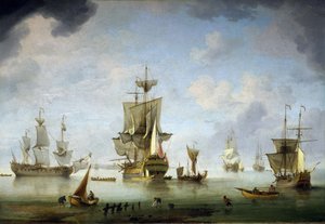 Ankerplatz im Solent, einer Meerenge zwischen der Isle of Wight und England