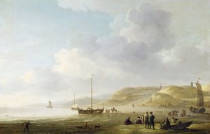 Die Küste bei Scheveningen mit Fischerbooten am Ufer von Charles Brooking