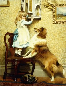 Kleines Mädchen und ihr Sheltie, 1892