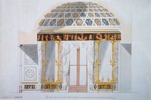 Entwurf für den Jaspisschrank im Achatpavillon in Zarskoje Selo, 1780er Jahre