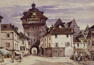 Straßenszene in Loches, Frankreich