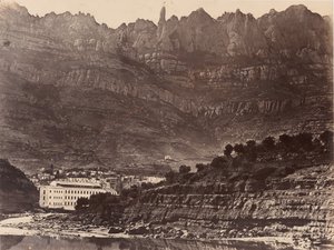 Monserrat, Gesamtansicht des Berges von Monistrol, 1860 von Charles Clifford