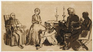 Ein Abend im Haus der Combes, 1850-51 von Charles Collins