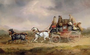 Postkutschen auf der Straße: Die Louth-London Royal Mail in voller Fahrt von Charles Cooper Henderson