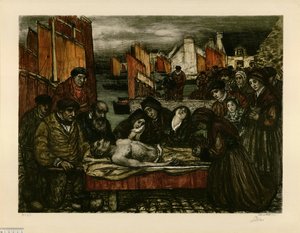 Schmerz im Land des Meeres oder Die Opfer des Meeres (Épreuve c) von Charles Cottet