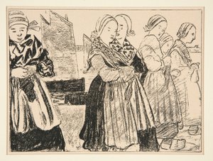 Filles Bretonnes, oder Bretonnes sur le quai, in Nr. 36 von La Revue Blanche, Oktober 1894 von Charles Cottet