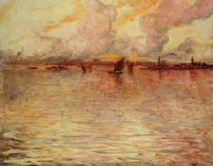 Meereslandschaft mit Fernsicht auf Venedig